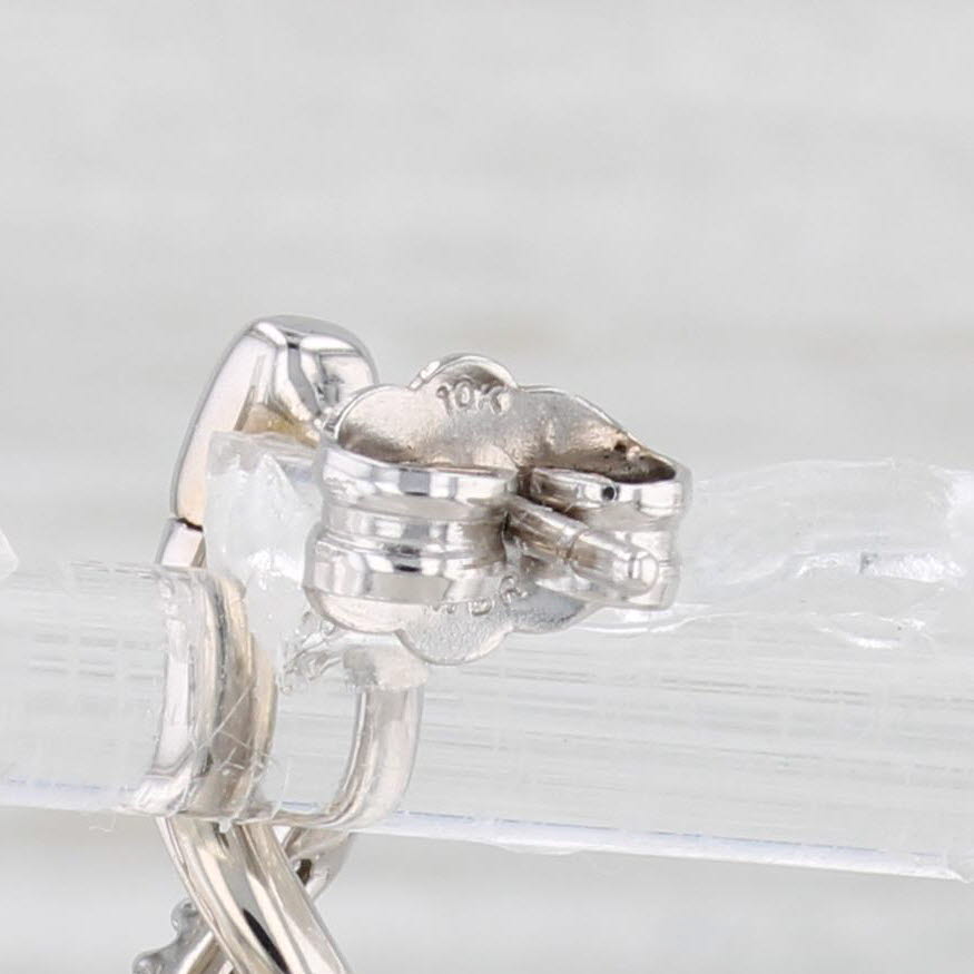 0.10ctw Diamond Journey Spiral Earrings 10k White Gold Drops