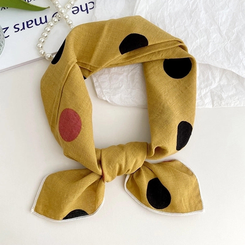 Women's Sweet Minimalist Color Block Cotton And Linen Printing Scarf