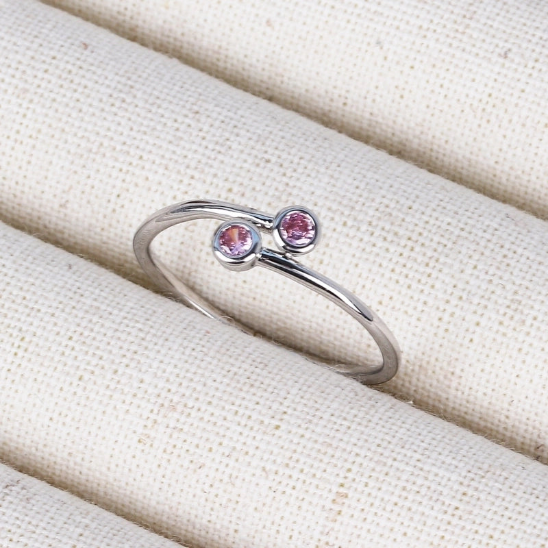 Copper 18K Gold Plated Inlay Geometric Zircon Open Rings