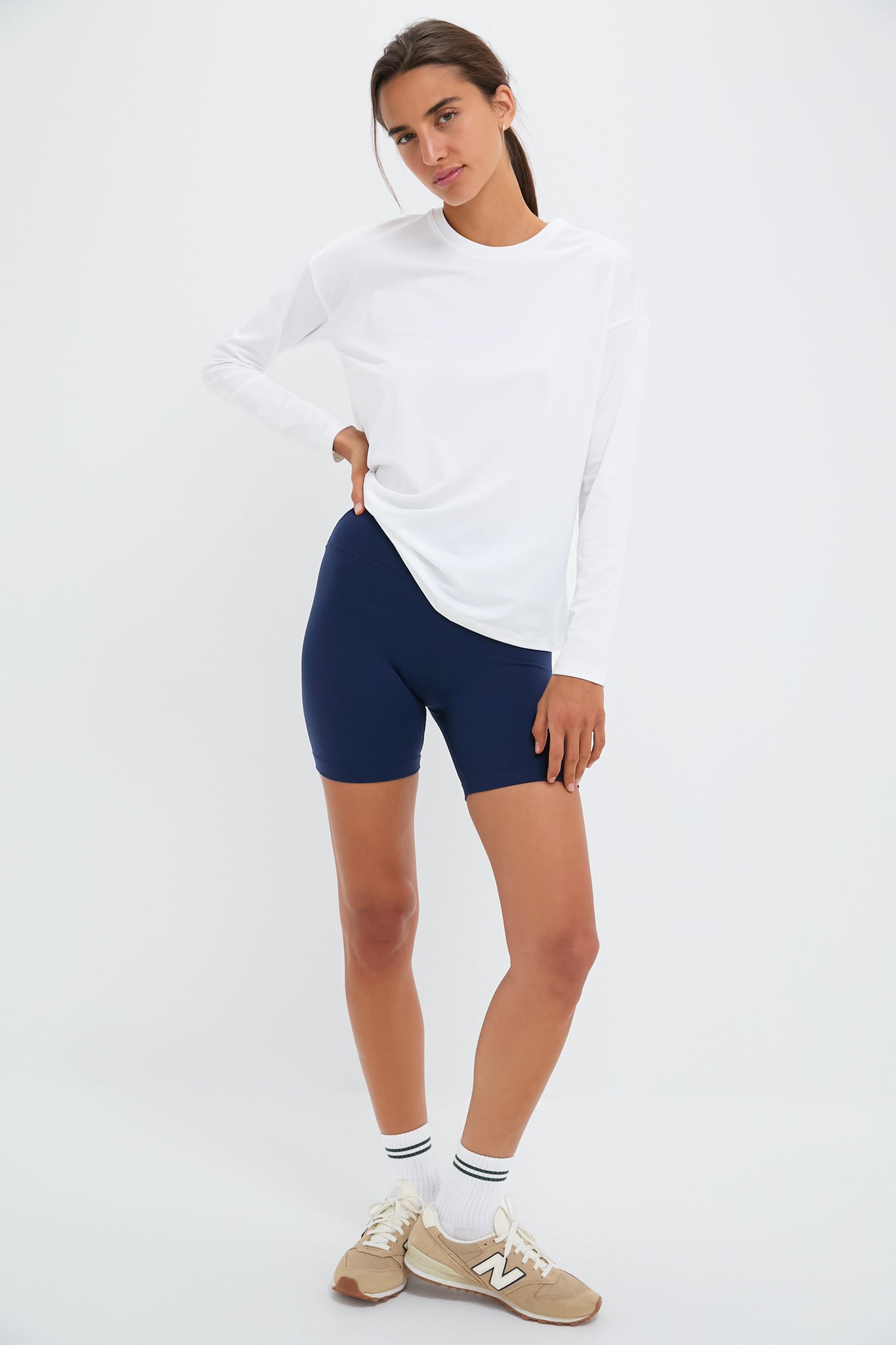 White Long Sleeve Ryan Boyfriend Tee
