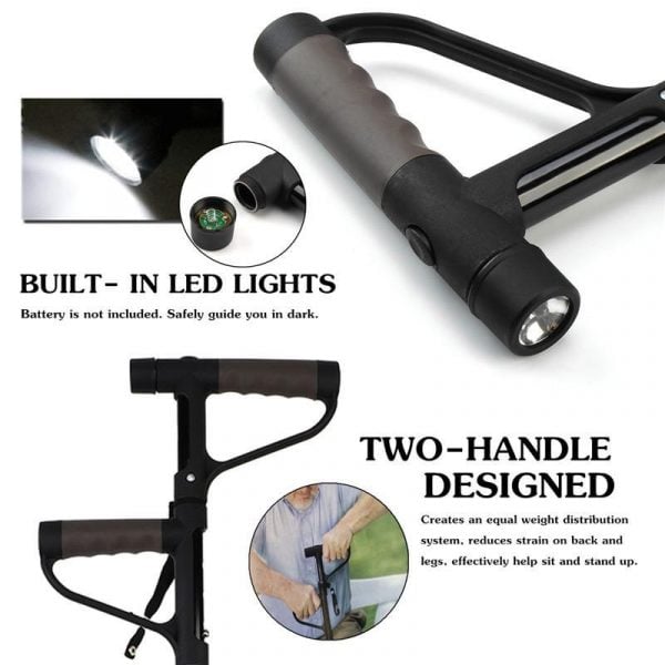 HOT SALE -Aluminum alloy with LED light non-slip foldable walking stick