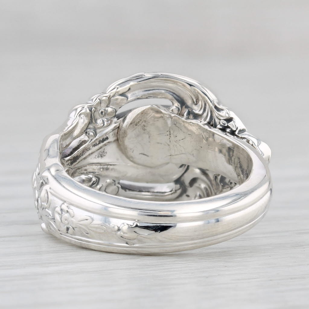 Eloquence Flower Pattern Spoon Ring Sterling Silver Size 6.25