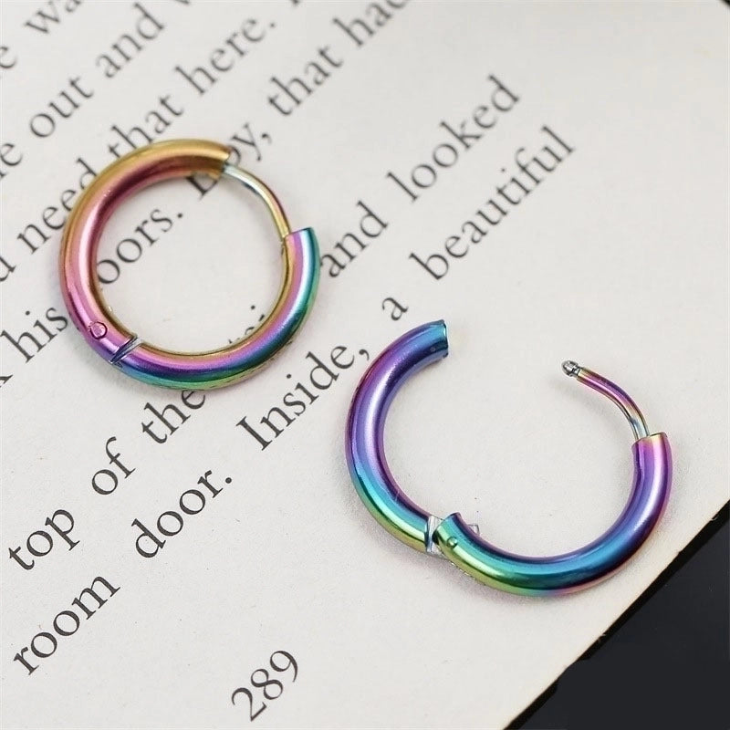 Minimalist Round Stainless Steel Hoop Earrings 1 Piece