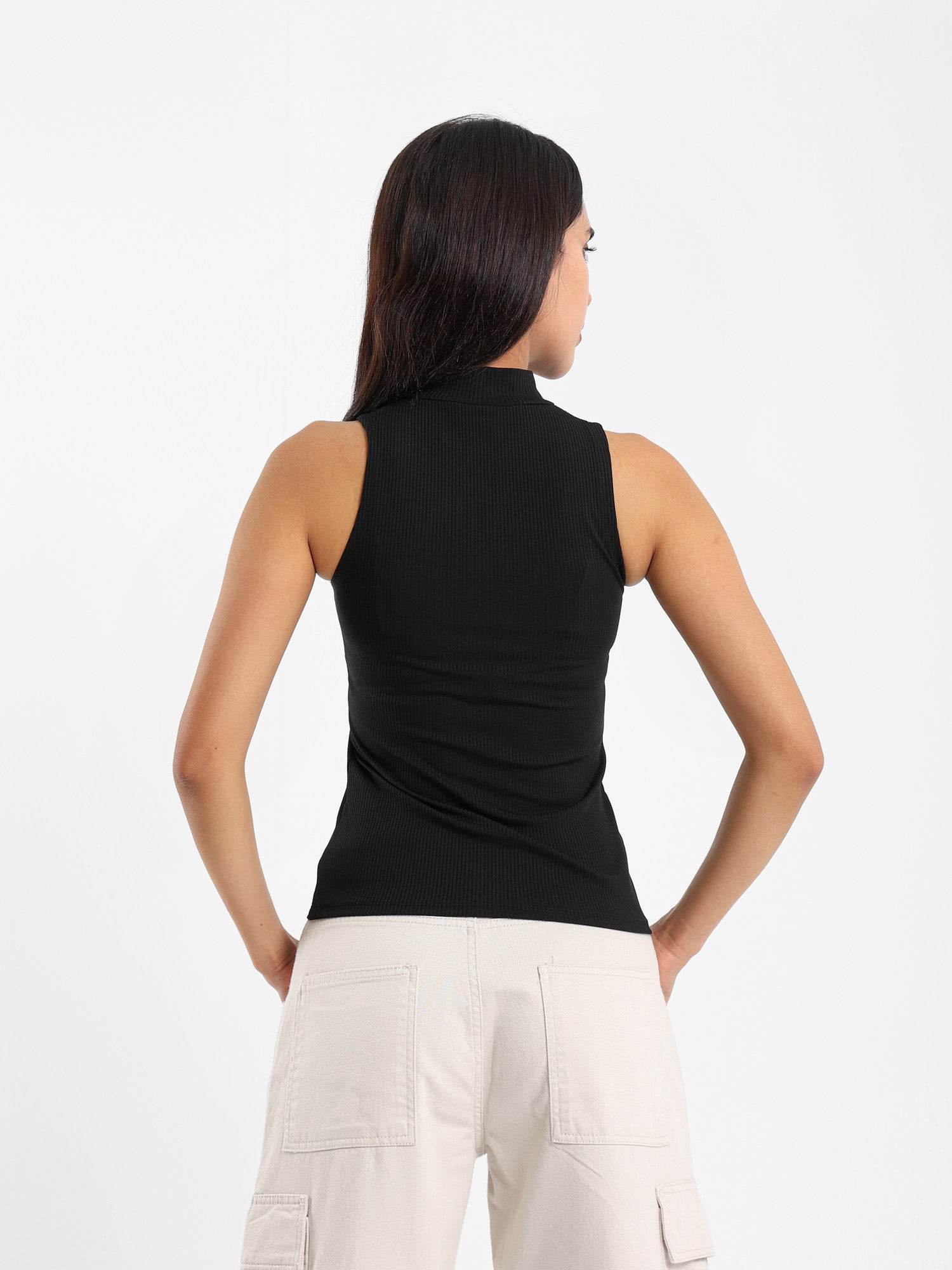 Sleeveless Mock-Neck Top