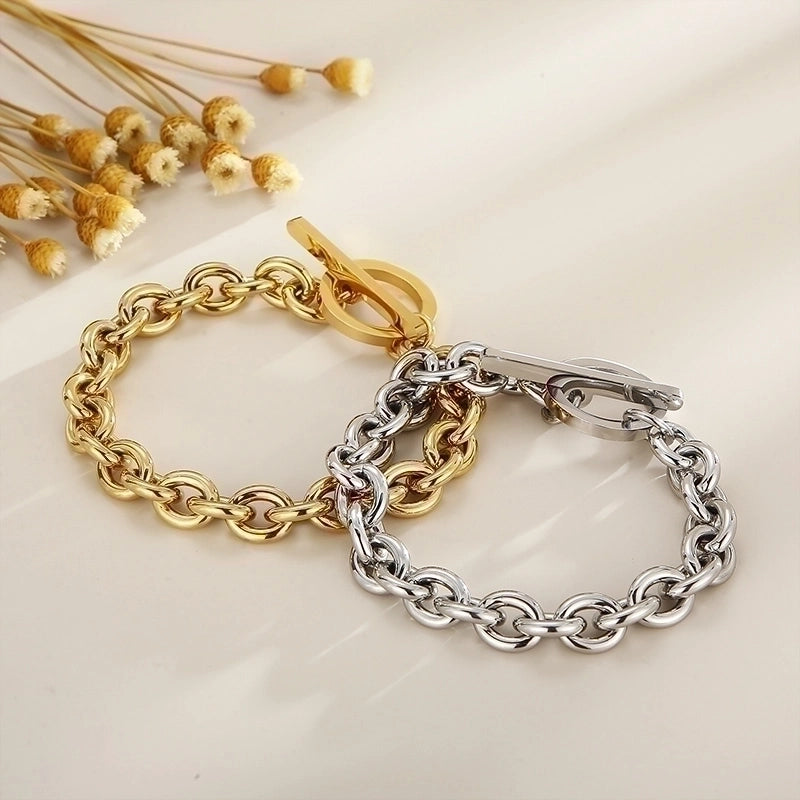 Fashion Geometric Titanium Steel 18K Gold Plated Plating Stainless Steel Jewelry Sets