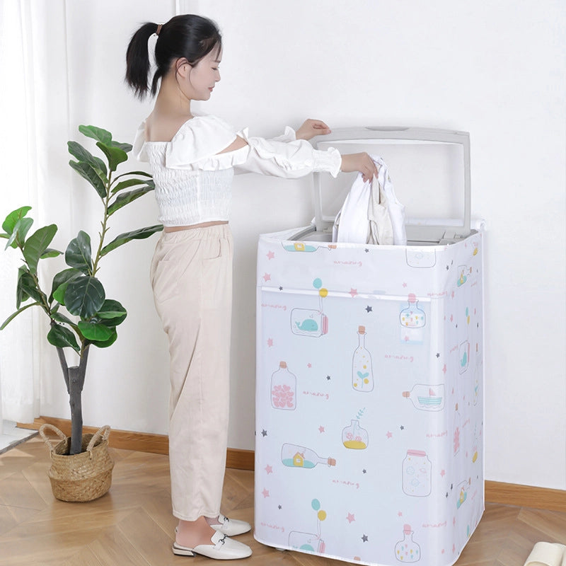 PEVA Printing Thickened Waterproof Washing Machine Dust Cover Household Washing Machine Flip Drum Dust Cover