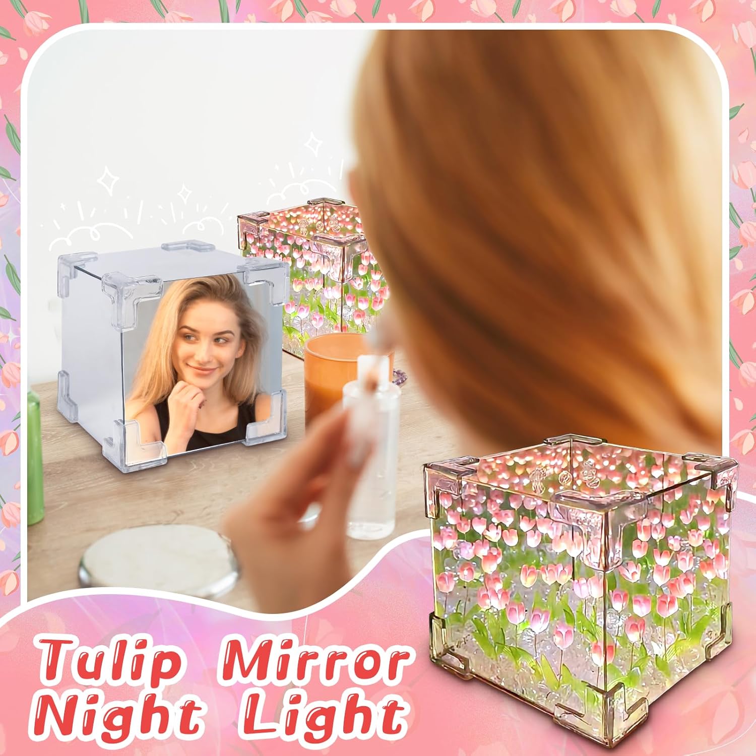 DIY Tulip Mirror Night Light