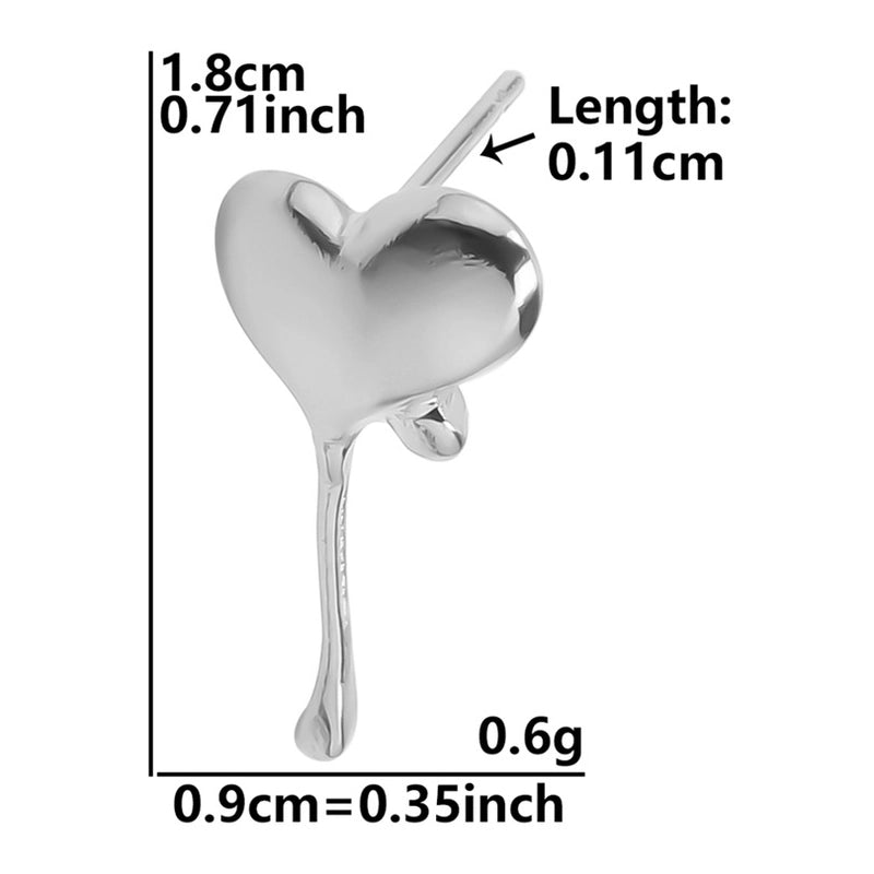 1 Pair Minimalist Heart Shape Plating 304 Stainless Steel Ear Studs
