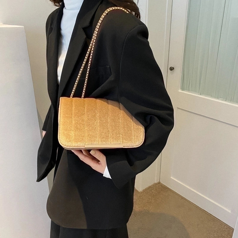 Women's Small All Seasons Pu Leather Solid Color Elegant Square Flip Cover Shoulder Bag Square Bag Chain Bag