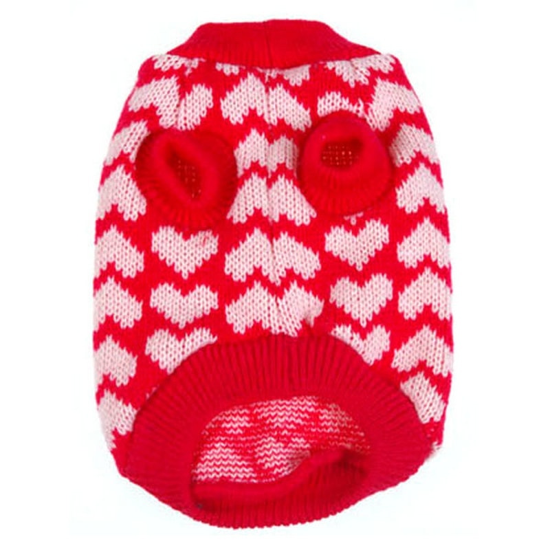 Heart Printed Dog Cat Sweater