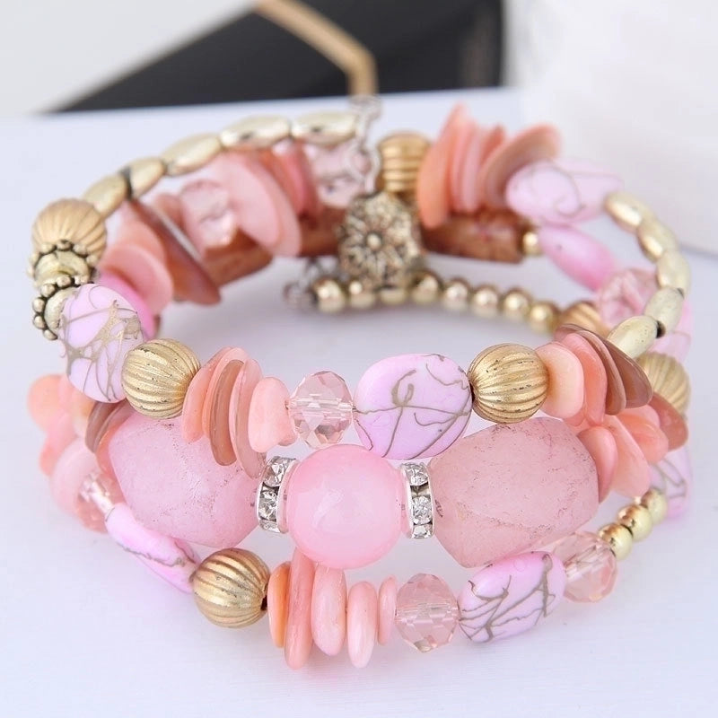 Casual Minimalist Irregular Alloy Gravel Beaded Bracelets