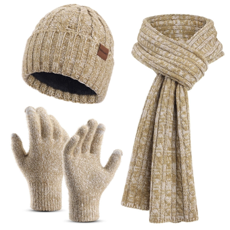 Women's Classic Style Solid Color Water Ripples Beanie Hat
