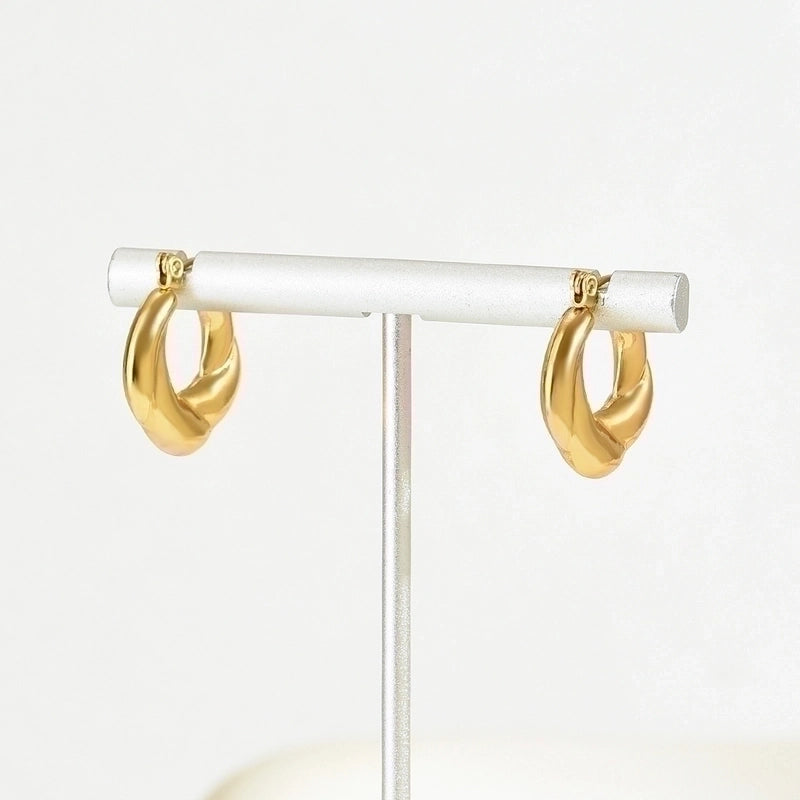 1 Pair Ig Style Minimalist Twist Irregular Plating Stainless Steel 18k Gold Plated Earrings