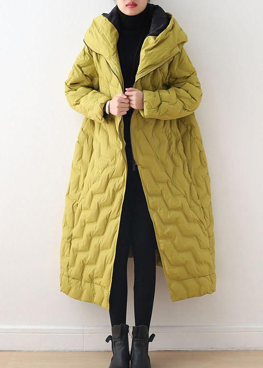 Yellow Coat Casual Hooded Women Parka Overcoat-Limited Stock
