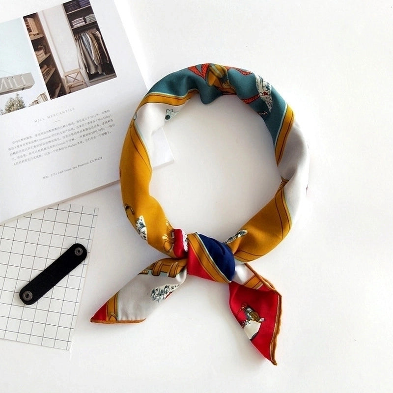 Unisex Sweet Stripe Silk Scarf
