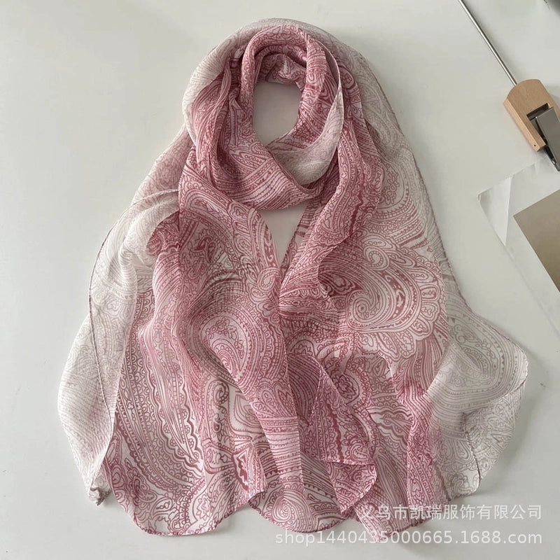 Women's Vacation Color Block Floral Polyester Silk Scarves