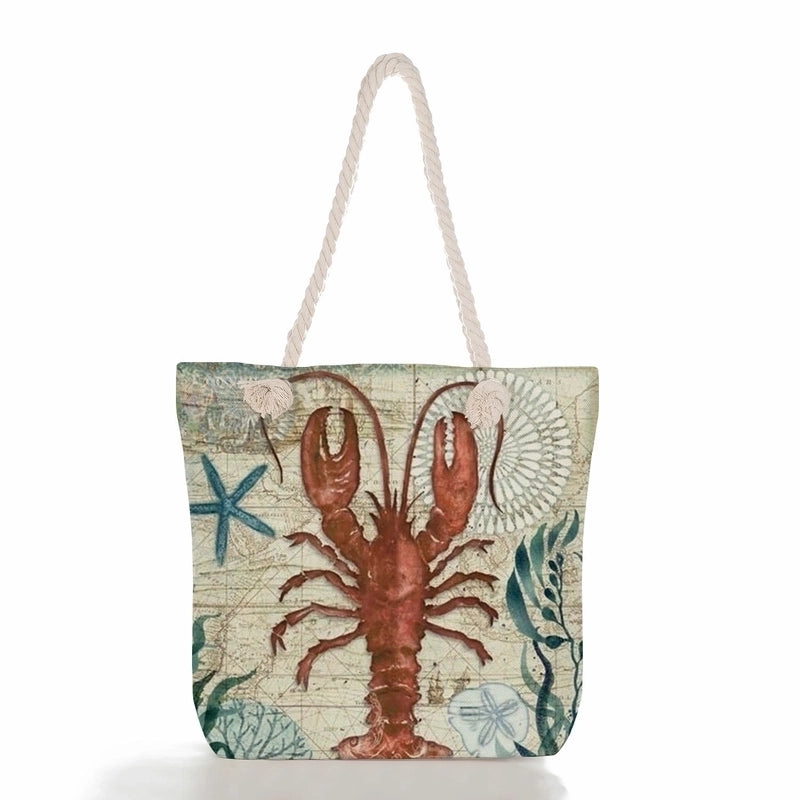 Women's Classic Style Tropical Canvas Shopping Bags