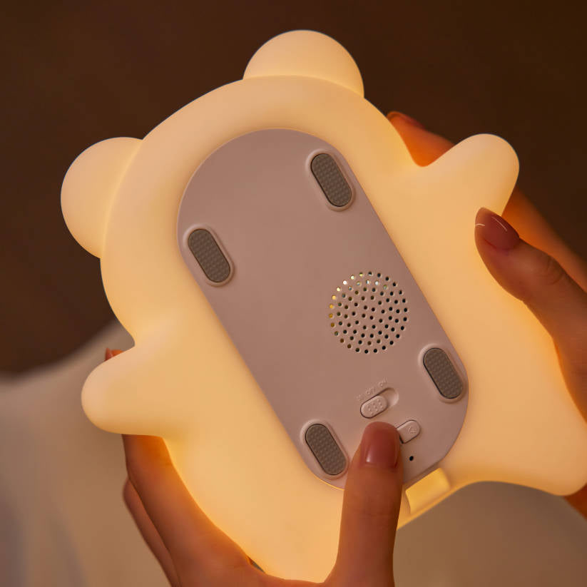 Breathing Bear Snuggly  Squishy Silicone Sleeping Companion Sound LED Night Light Perfect Gift