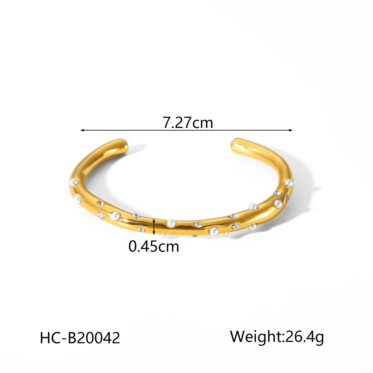Stainless Steel Bracelet Irregular Pearl Open Bracelet Titanium Steel Jewelry