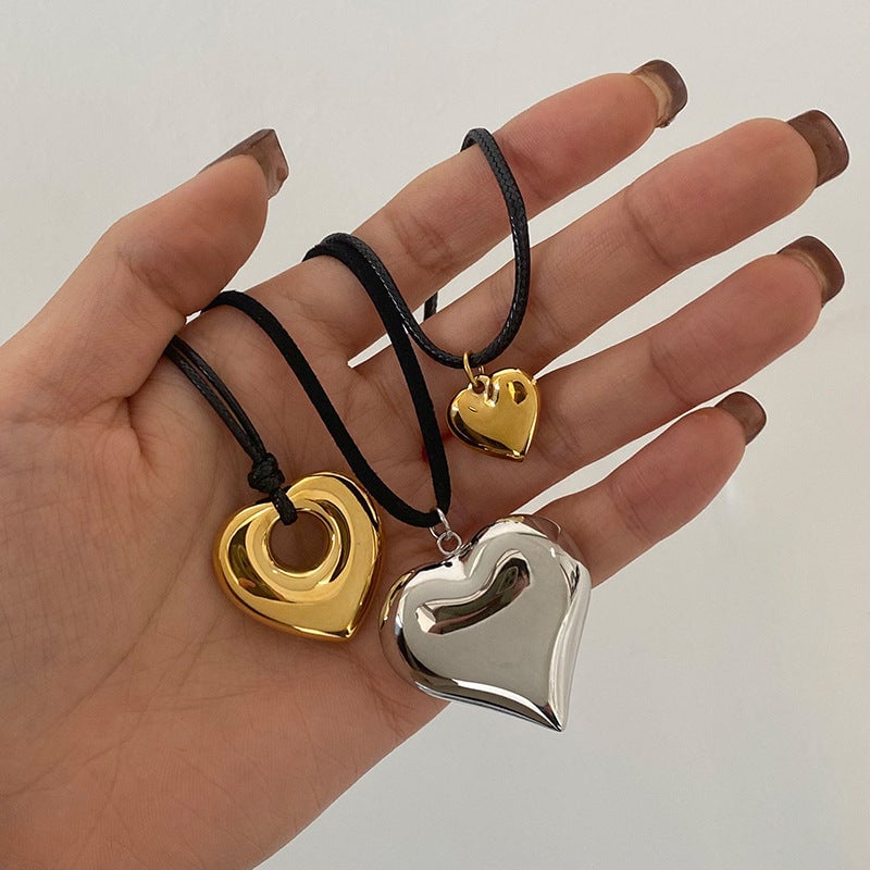 Jie Ding Stainless Steel Love Pendant Necklace Clavicle Chain Titanium Steel Necklace