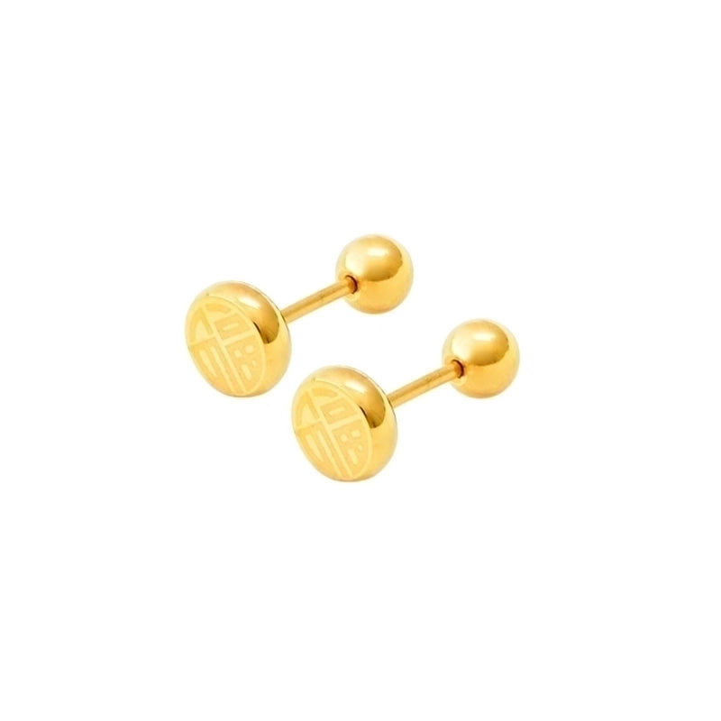 Geometric Pattern Plating Flowers 304 Stainless Steel 18K Gold Plated Stainless Steel Earrings