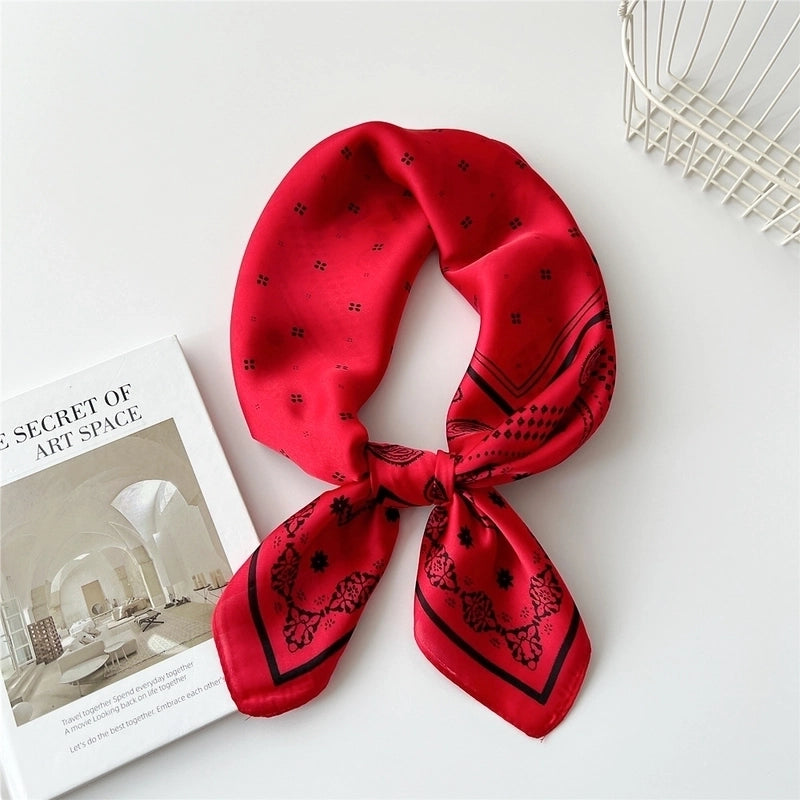 Women's Preppy Style Sweet Minimalist Plant Polyester Printing Silk Scarf