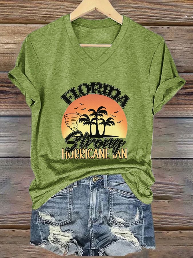 Women's Hot Florida Hurricane Milton Print Casual T-Shirt