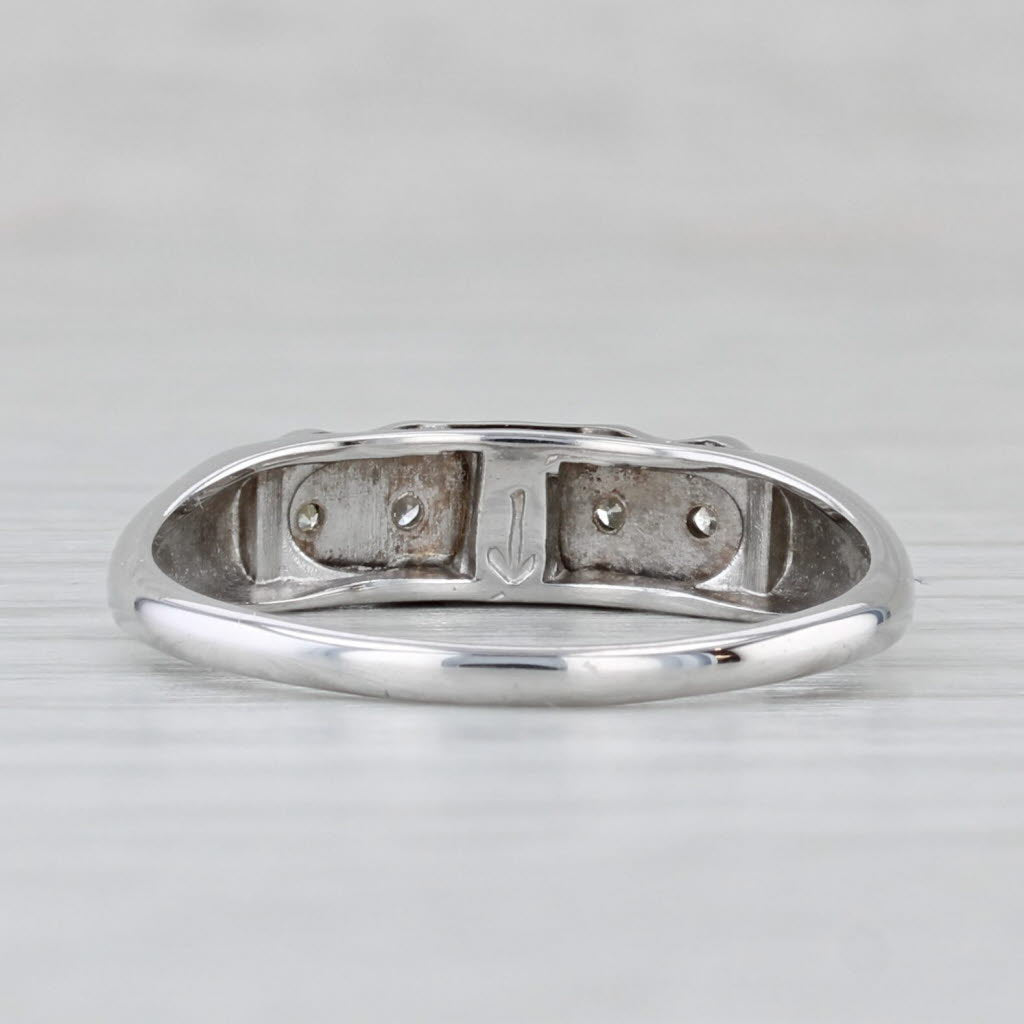 Vintage 0.35ctw Diamond Wedding Band 14k White Gold Size 8 Stackable Ring