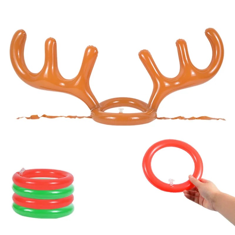 Inflatable Funny Reindeer Santa Hat for Ring Toss Game