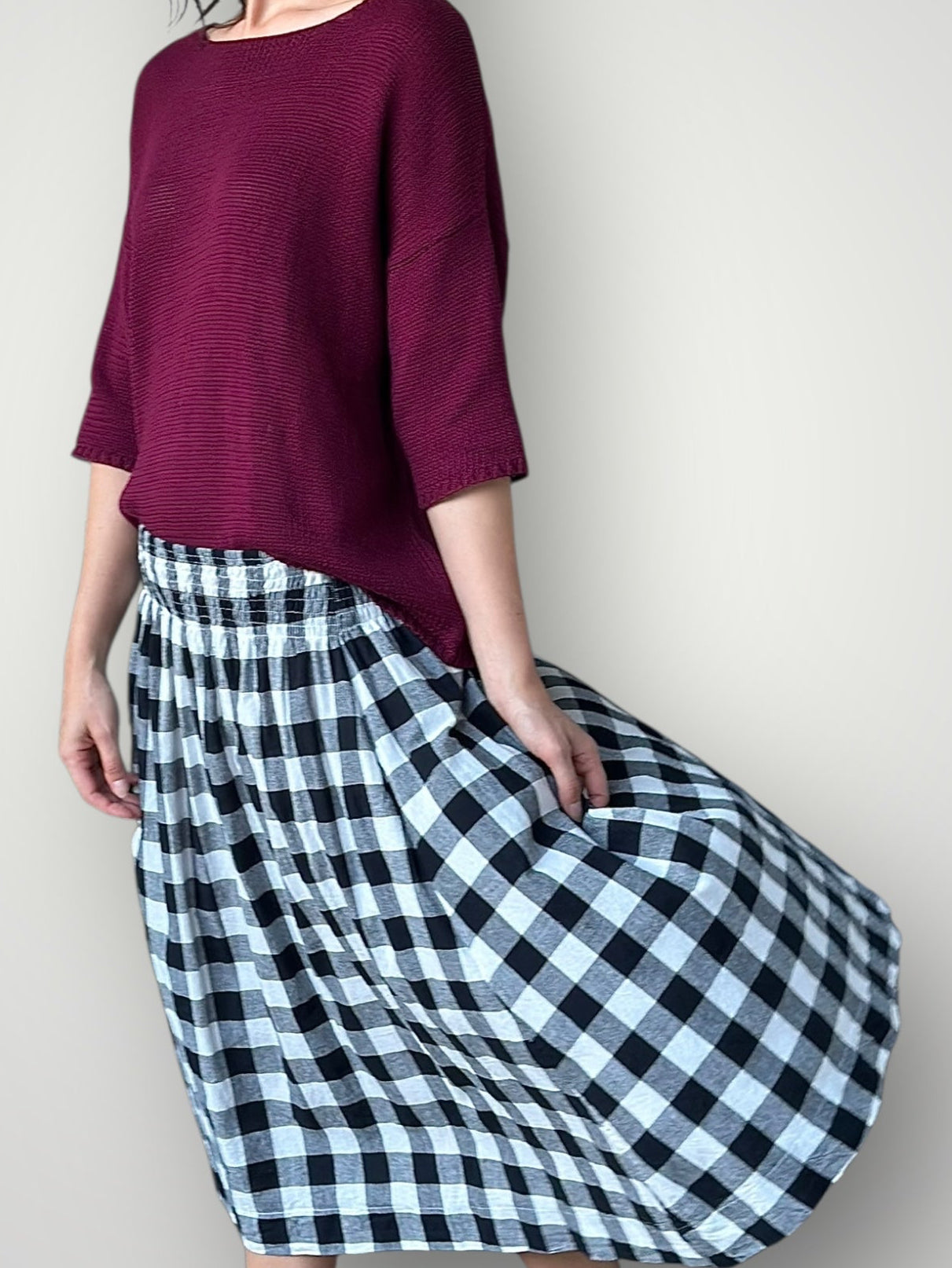 lola skirt - black check