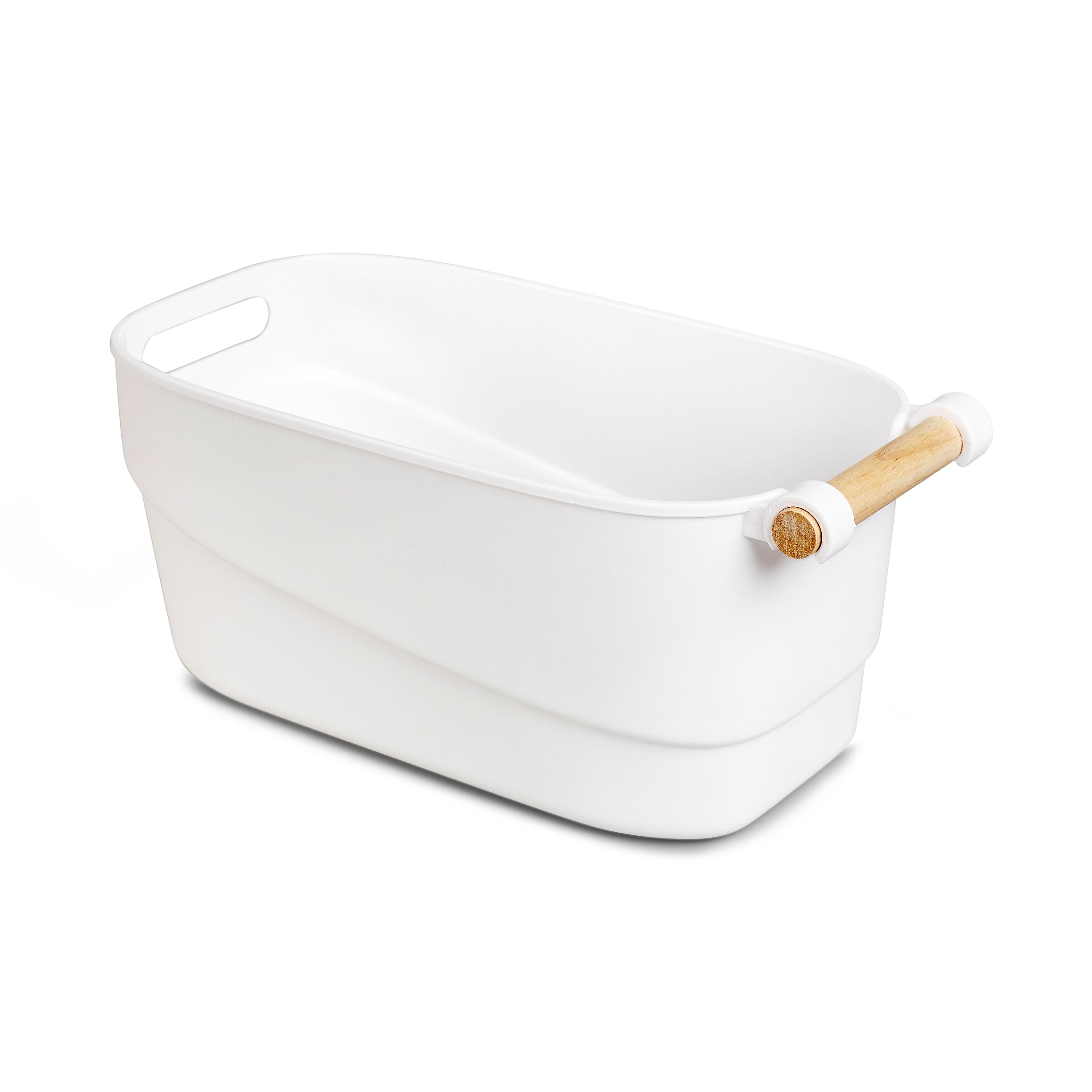 Storage Tub w/ Wooden Handle - Medium