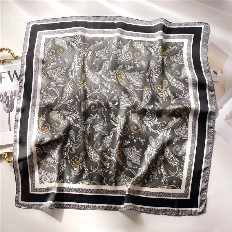 Women's Elegant Minimalist Color Block Polyester Printing Silk Scarf
