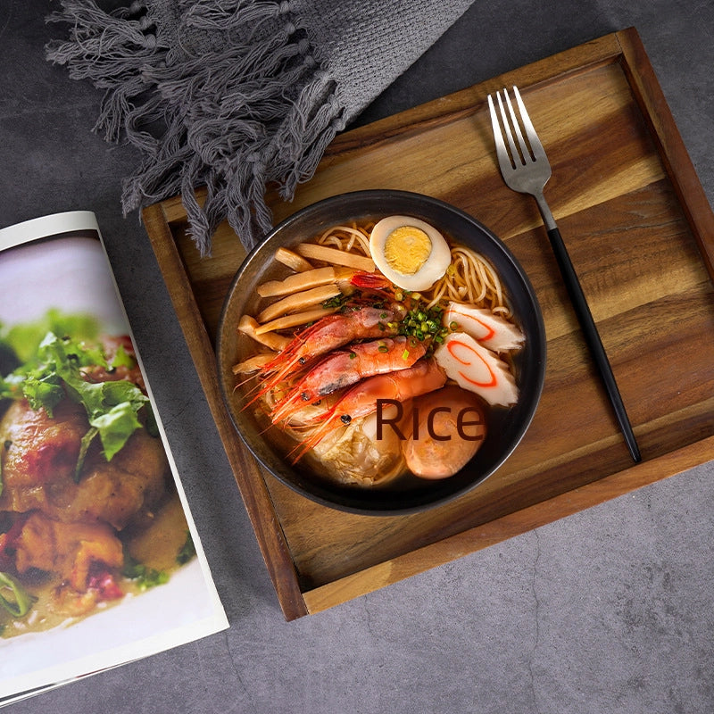 Ceramic Retro Soup Bowl Salad Bowl Dishes Dish Bowl Ramen Bowl Large Soup Household Bowl