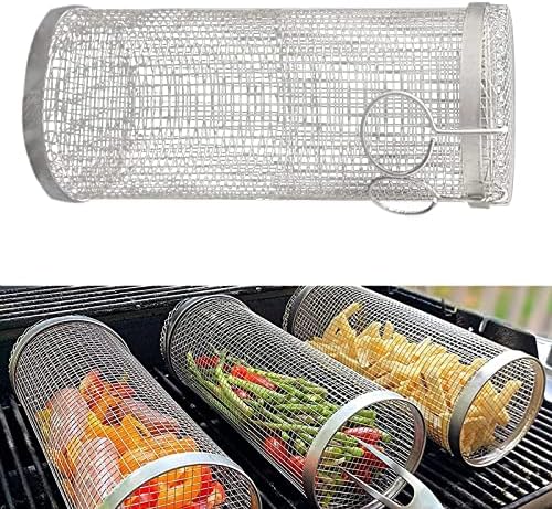 2 pcs ChefGenius Rolling Grill Basket