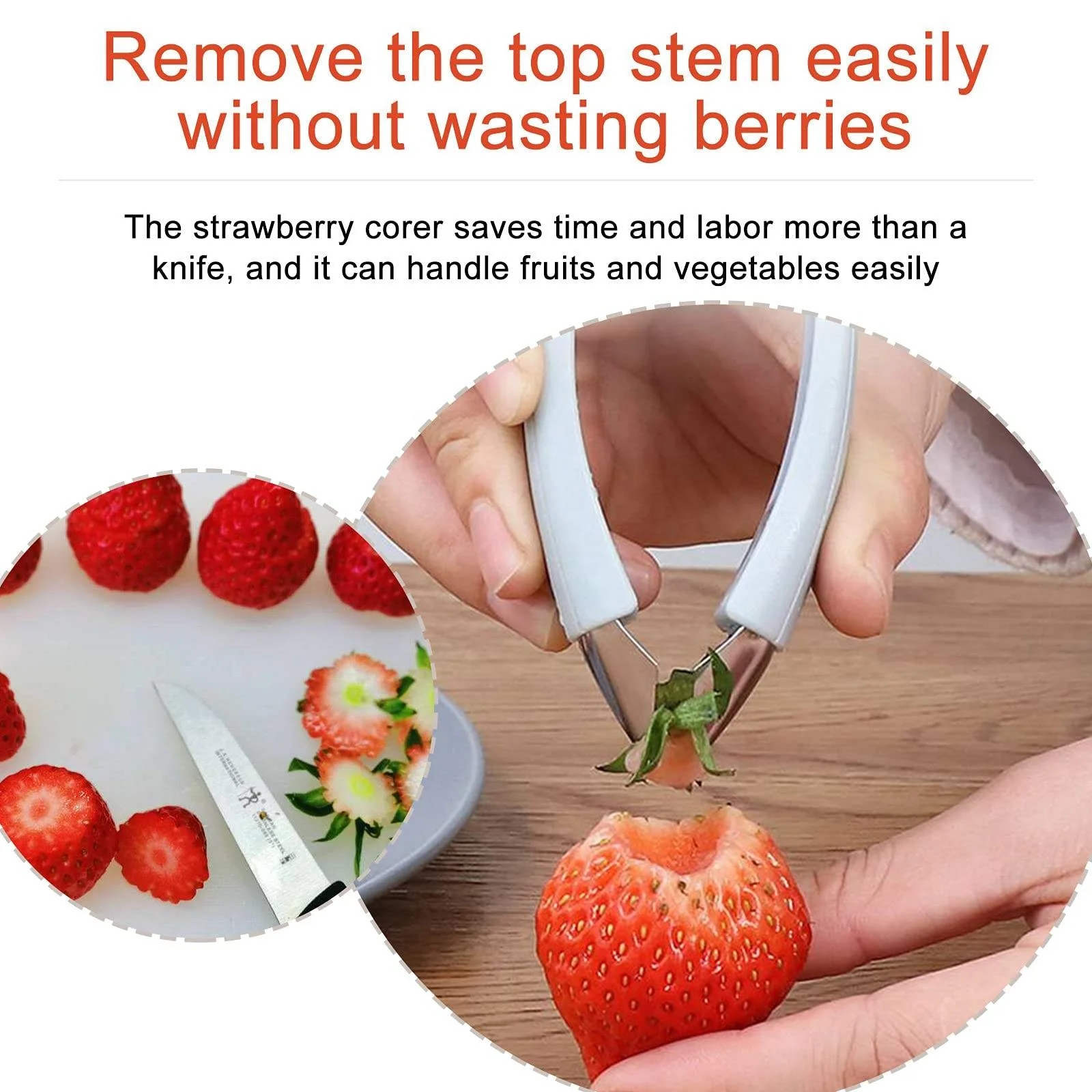 Hot Sell Kitchen Accessories Strawberry Stem Separator Fruit Corer Stalks Stems Remover Strawberry Huller