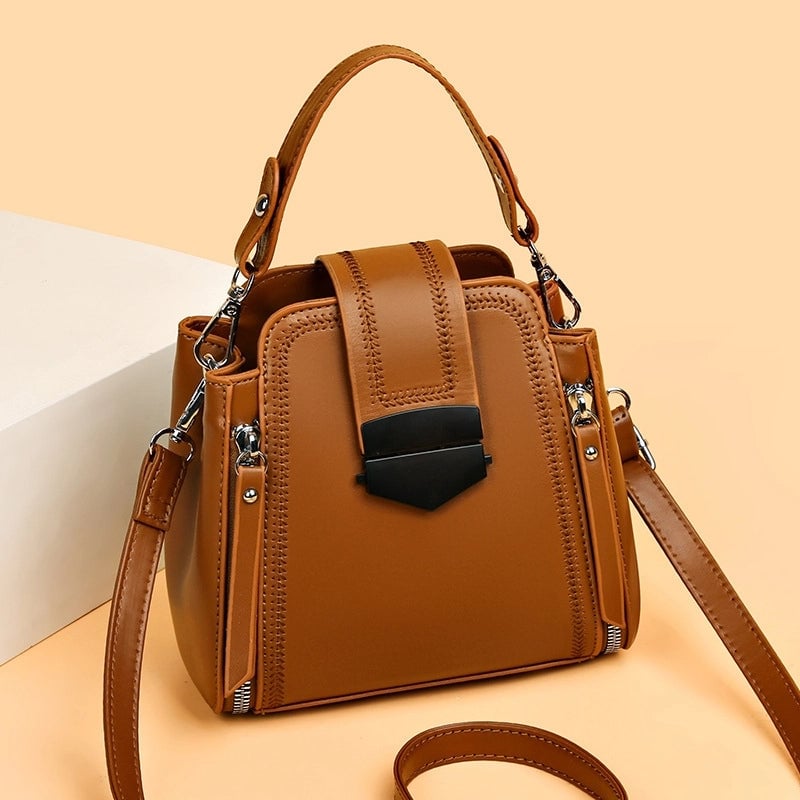 Women's Medium All Seasons Pu Leather Classic Style Handbag