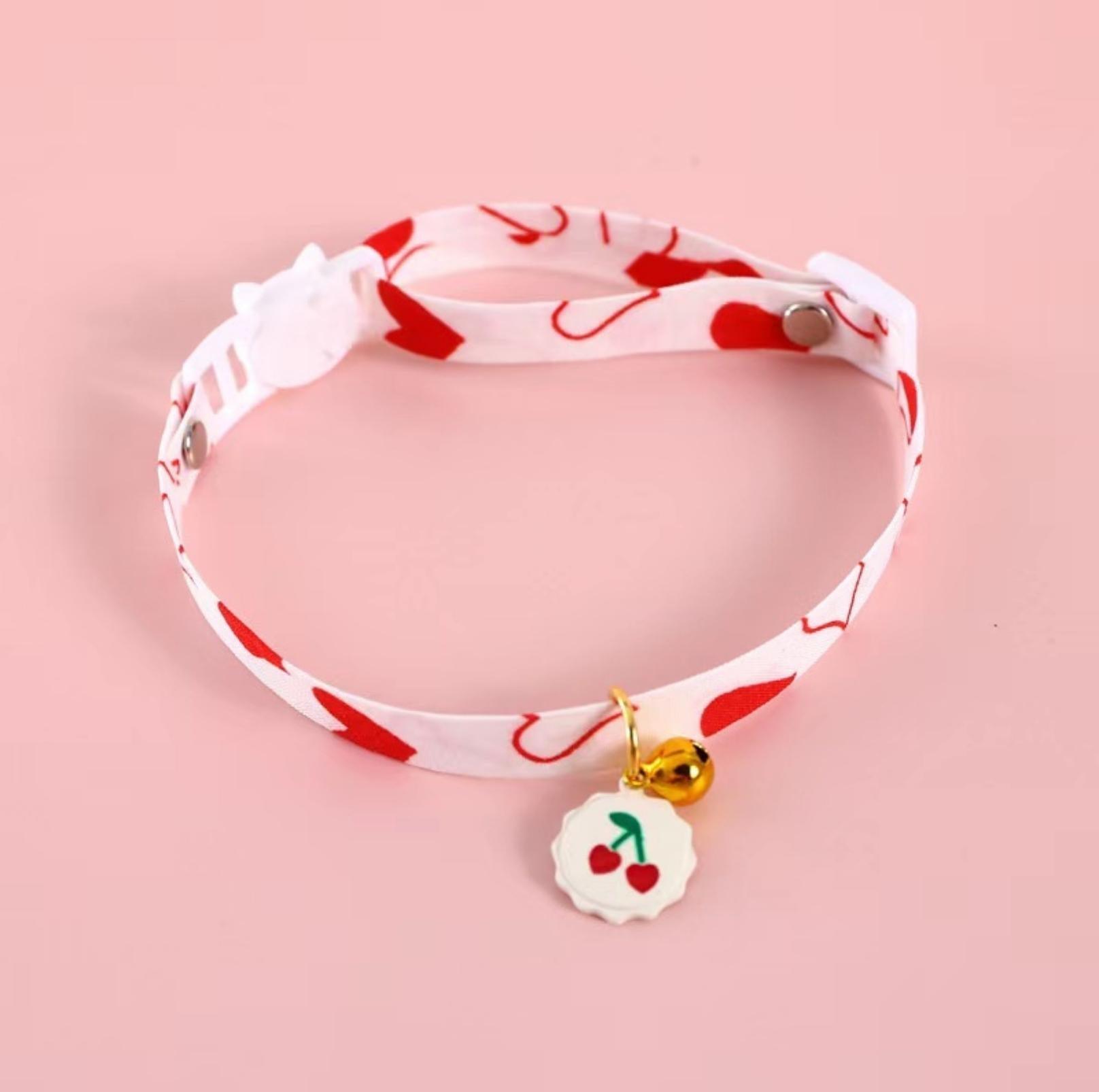 Cute Cherry And Bear Styled Pet Collar - Adjustable Neck Size