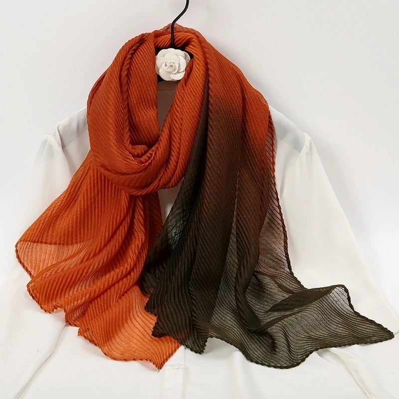Women's Minimalist Gradient Color Rayon Polyester Printing Scarf