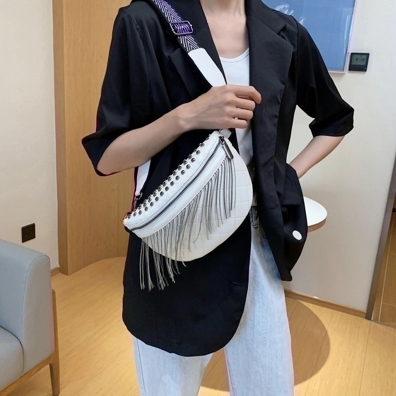 Women's Streetwear Stripe Pu Leather Waist Bags