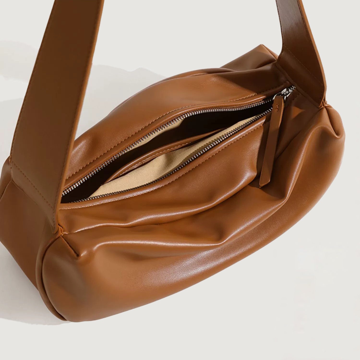 Soft Leather Baguette Bag