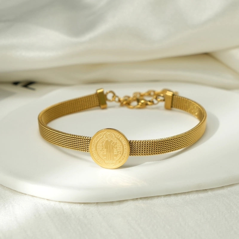 Minimalist Portrait 304 Stainless Steel 18K Gold Plated Bracelets In Bulk