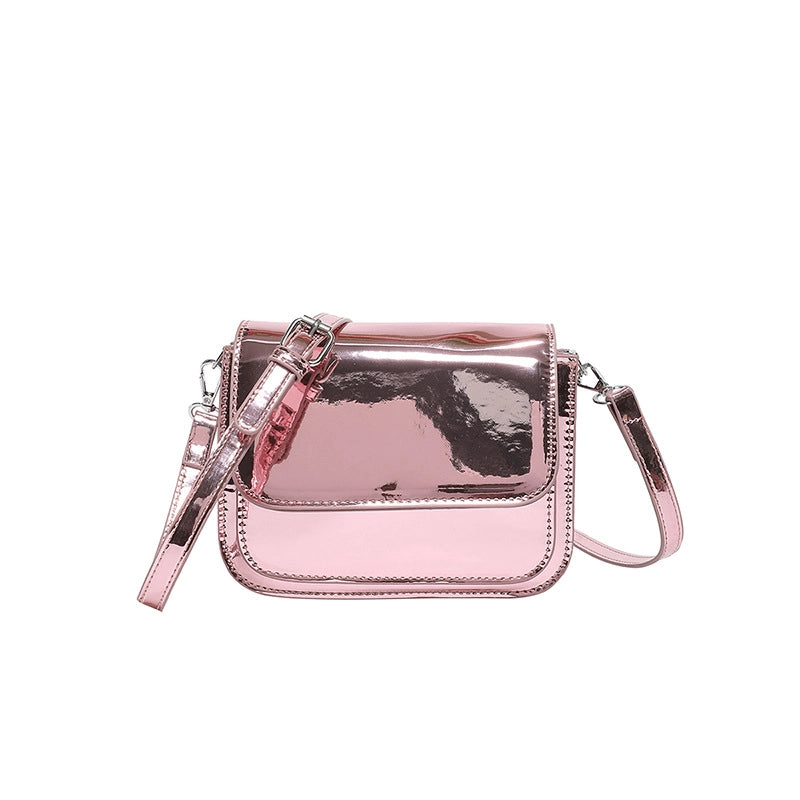 Texturized Small Bag Summer Women's Bag -style Simple Shoulder Bag Patent Leather Ginny Face Crossbody Bag