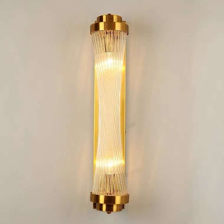 Modern Gold Wall Sconce with Glass Filament Design