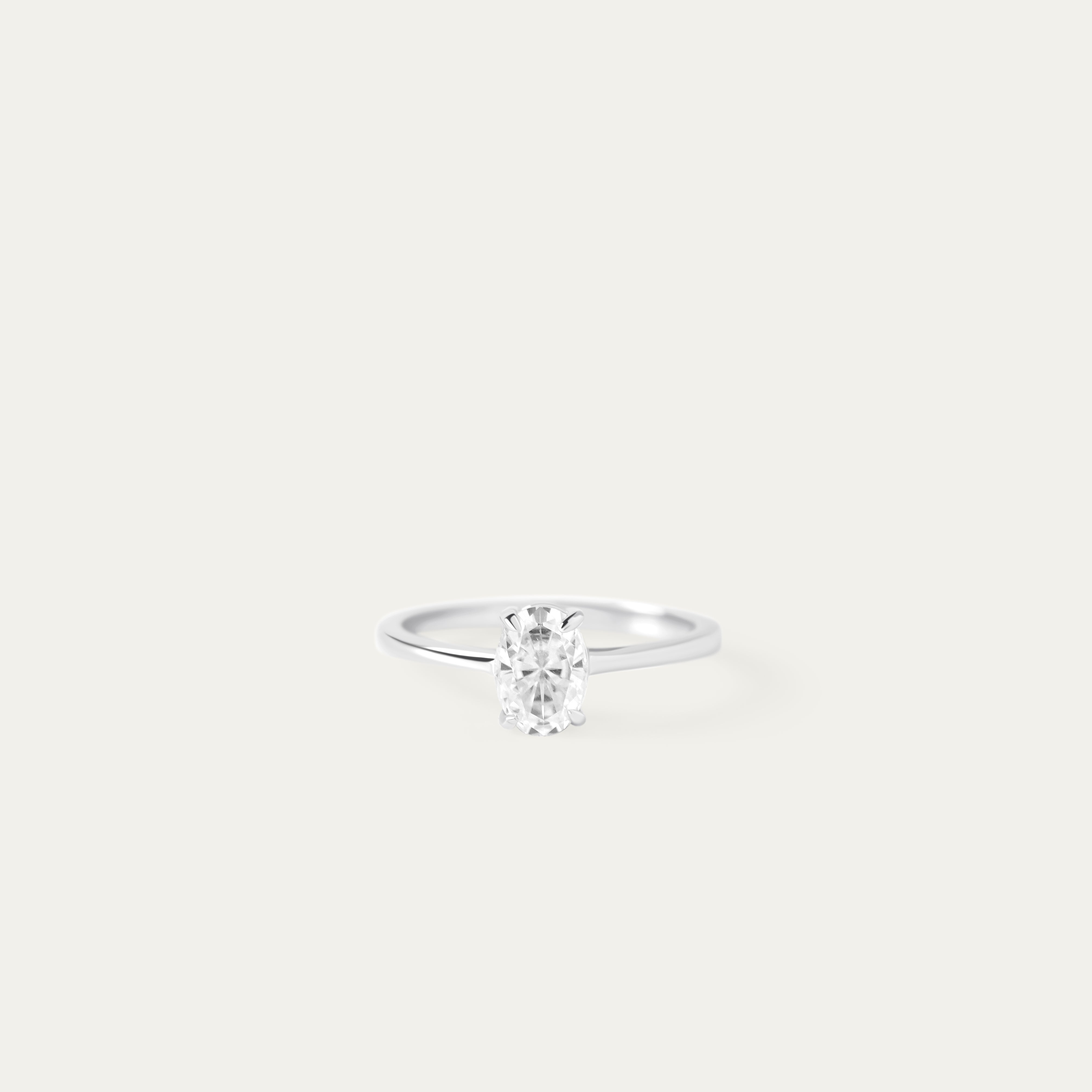 Livia 1.0ct Moissanite Ring (925 Sterling Silver. Size 4)
