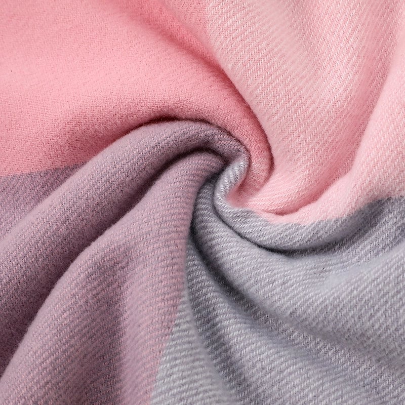 New Autumn And Winter Warm Scarf Factory Plaid Women's Tassel Scarf Thickened Cashmere Shawl