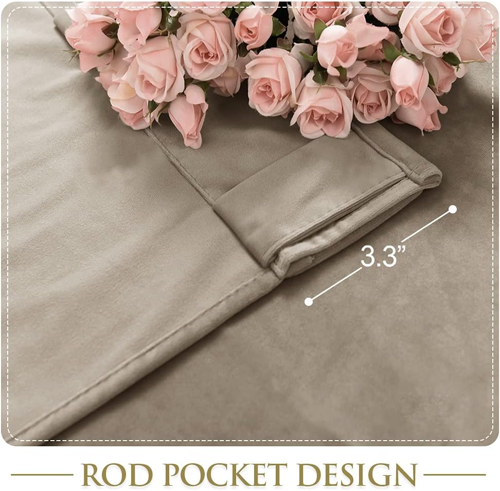 Camel Beige-Velvet Window Curtains (Ultra Soft)