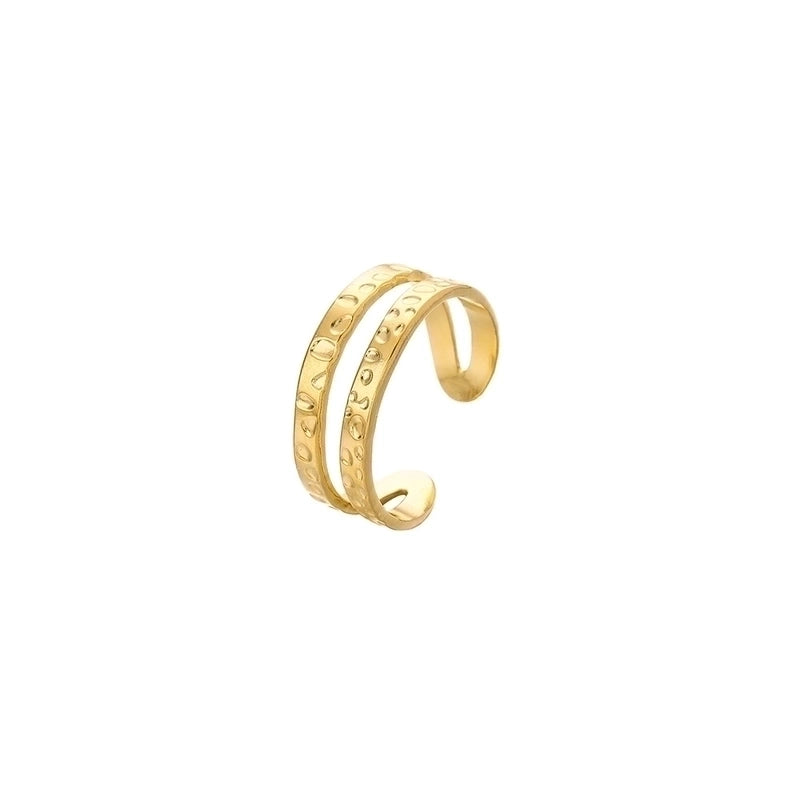 Fashion Geometric 304 Stainless Steel 18K Gold Plated Plating Open Ring