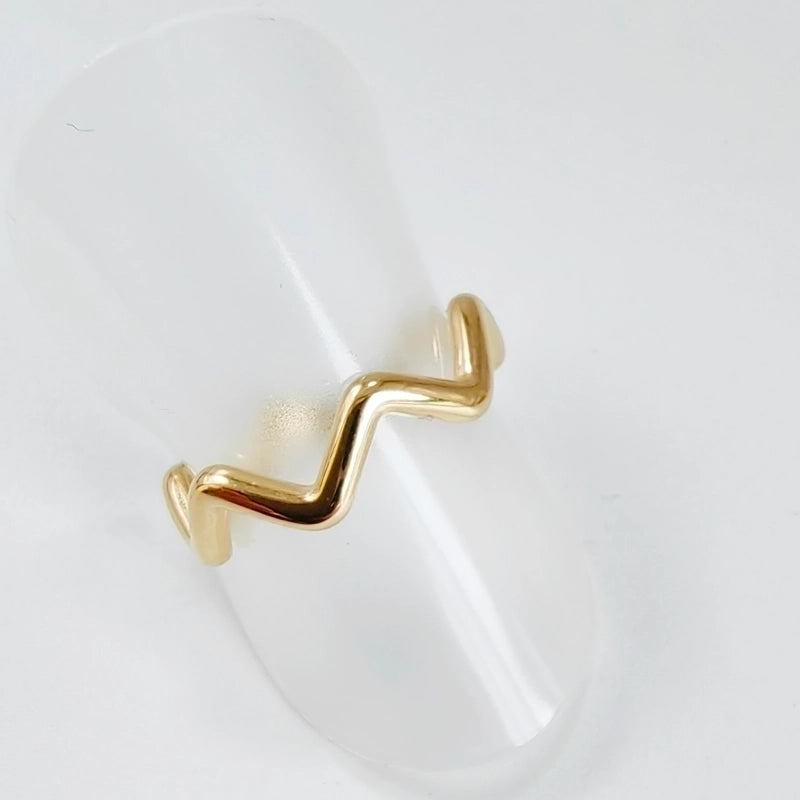 Titanium Steel 14K Gold Plated Casual Minimalist Plating Hollow Out Leaves Solid Color Open Rings
