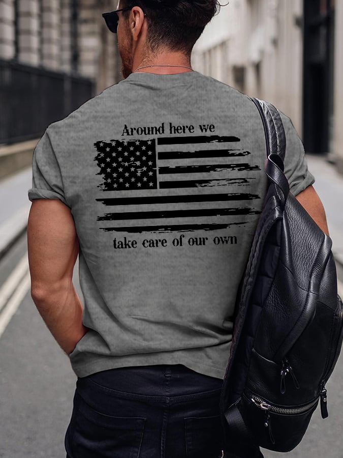 Men's Country Music LoverTry that in a small town .Around here we take care of our ownPrinted T-Shirt