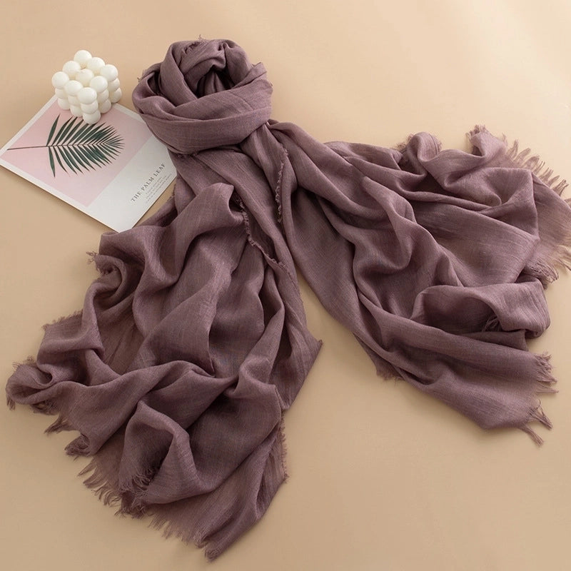 Spring And Summer New Solid Color Thin Scarf High Sense Female All-Matching Long Air Conditioning Shawl Sunscreen Scarf Scarf